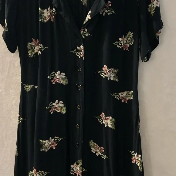 Volcom Black Floral Mini Dress - Picture 3 of 14